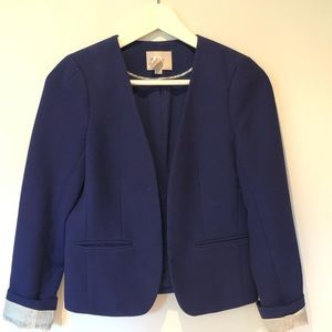 Cobalt/navy jacket with striped lining